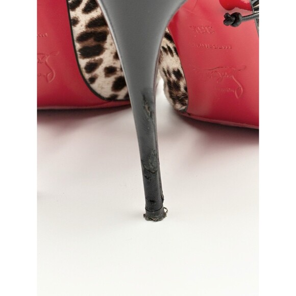 Christian Louboutin Leopard Print Calf Hair Corsita Booties 100mm Sz EU 36.5 - Picture 10 of 14
